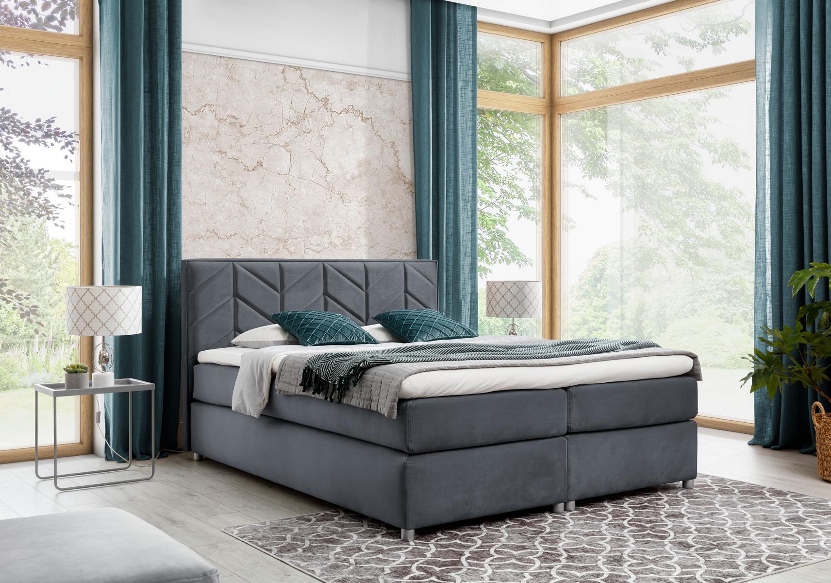 Bett Bettkasten Boxspringbett Design Schlafzimmer Polster Doppel Hotel Modern