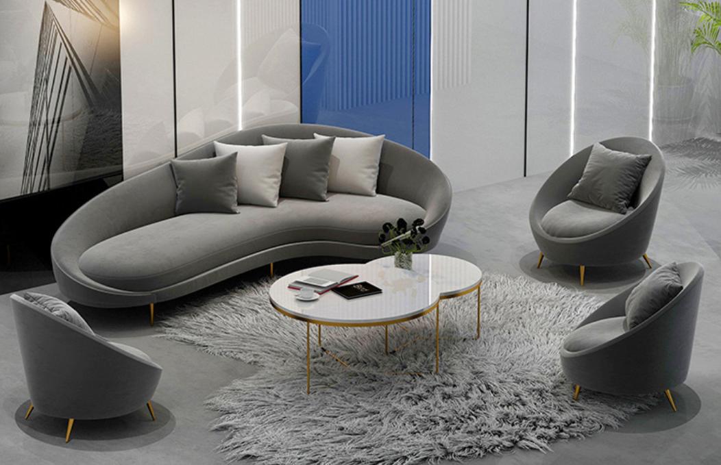Ecksofa + Sessel Wohnlandschaft Relax Sitz Design Couch Lounge Sofas Textil Samt