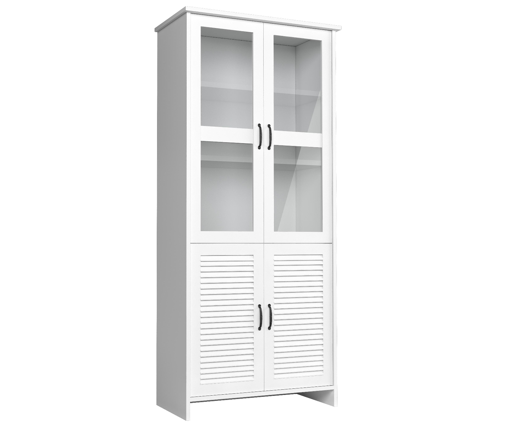 Holz Glas Schrank Vitrinen Schränke Weiß Landhaus Hochschrank Vitrine Schrank