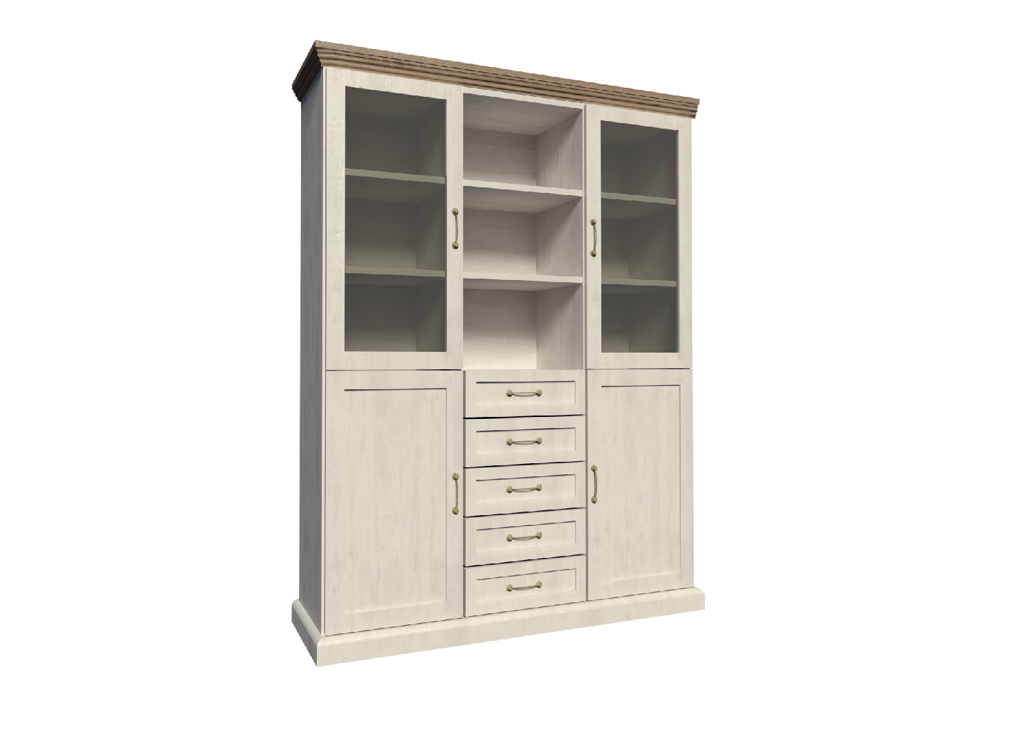 Vitrine W2D Design Wohnzimmer Schrank Weiß Moderne Vitrinen Holz Schränke Neu