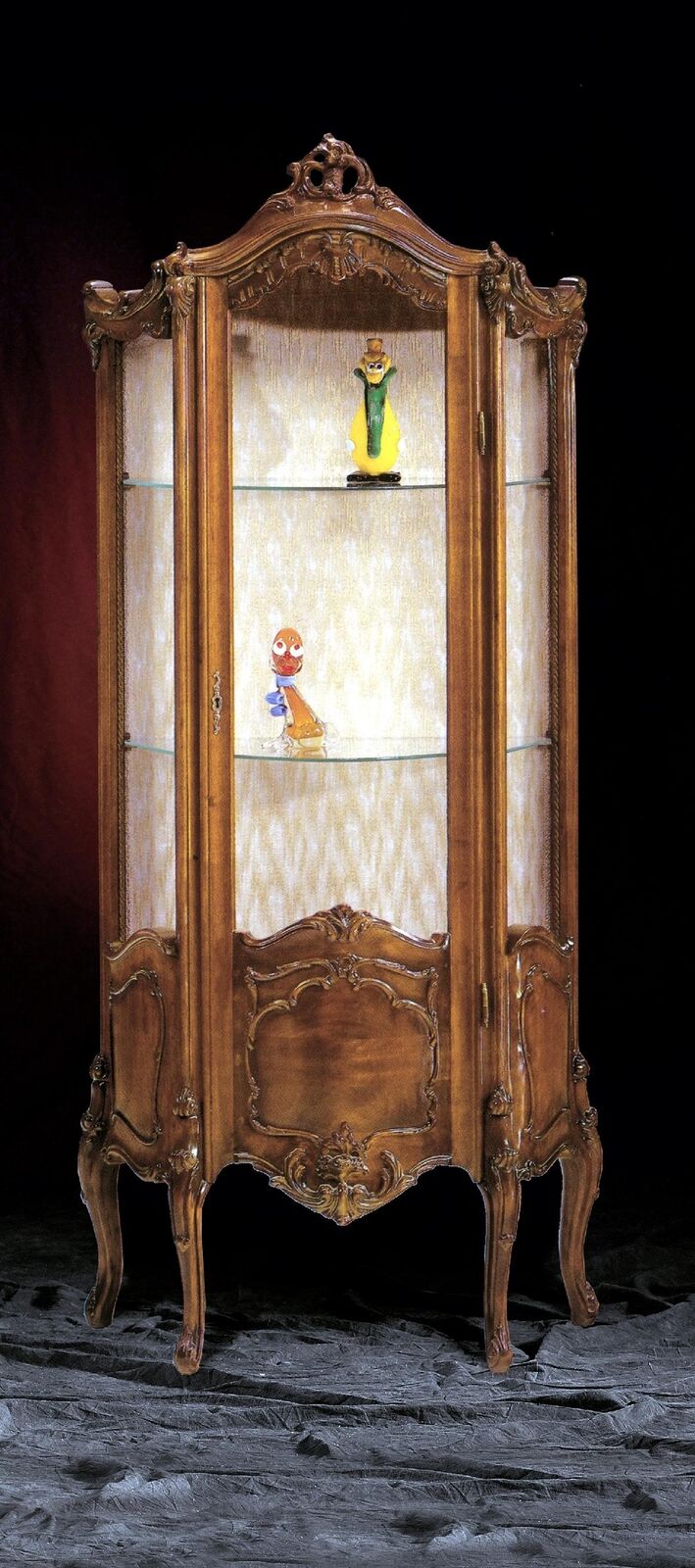 Vitrine Wohnzimmer Möbel Glas Anrichte Massive Holz Vitrinen Schrank Echtholz