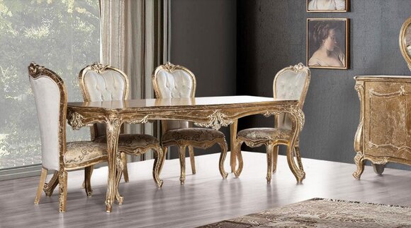 Tisch Esszimmertisch Esstisch Esszimmer Holz Tische Barock Luxus Ess Möbel Neu