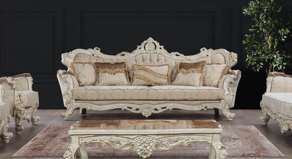 Dreisitzer Sofa 3 Sitz Sofa Sofas Barock Rokoko Sitz Stoff Stil Barock Möbel