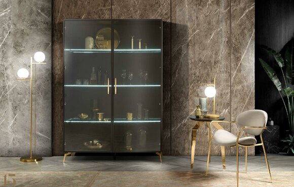 Vitrine Schrank Vitrinen Schränke Design Italienische Möbel Wohnzimmer Schrank