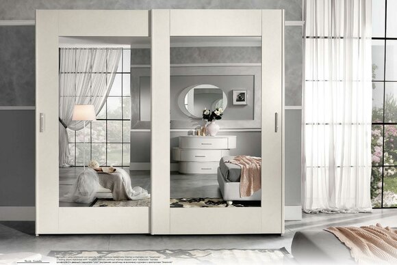 Luxus Kleiderschrank mit Schwebetüren Schlafzimmer Schränke Schrank Modern Holz