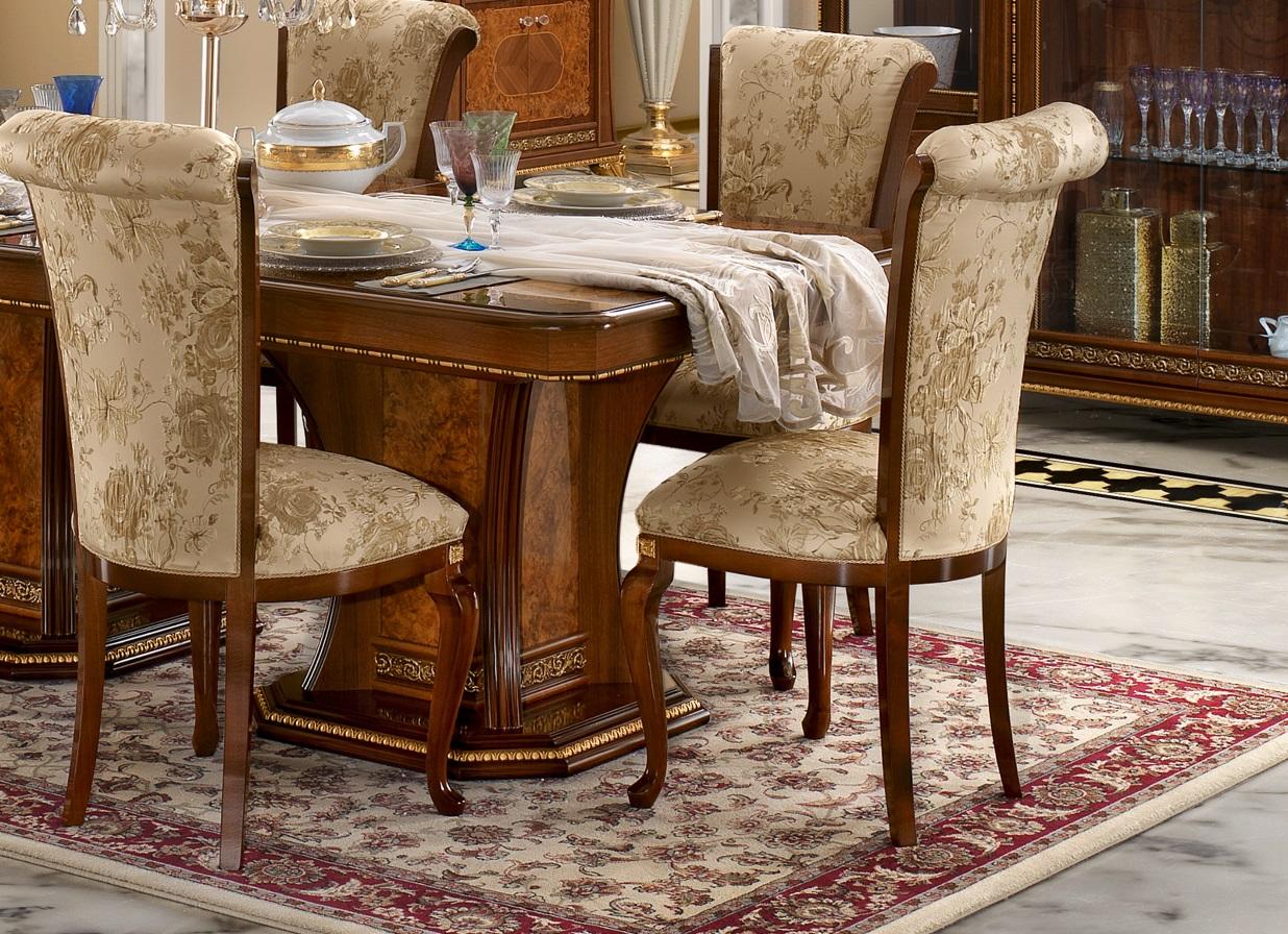 stuhl holz braun italienische möbel polster wohnzimmer lehn stühle luxus  sessel