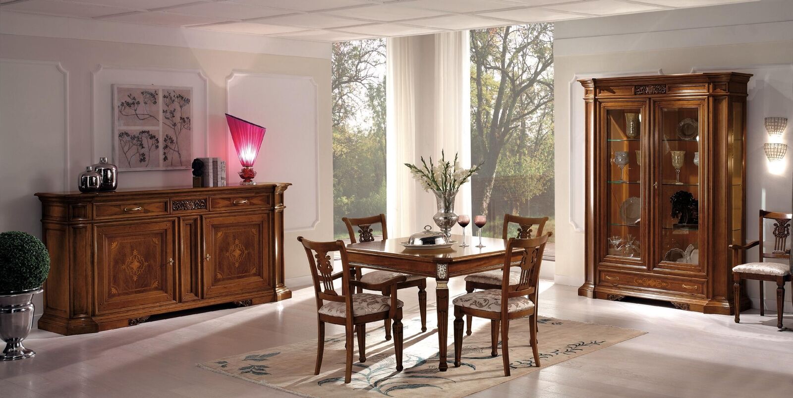 Luxus Set Esszimmer Esstisch Stuhl XXL Tisch Tische Stühle Holz Design 7 tlg