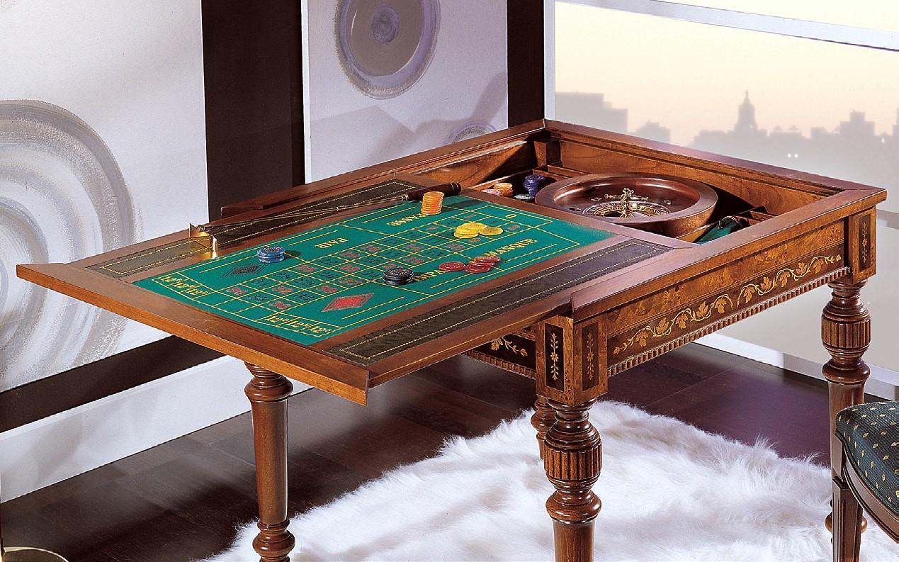 Tisch Spiel Tische Luxus Karten Holz Roulette Hotel Konsolen Casino Rollet