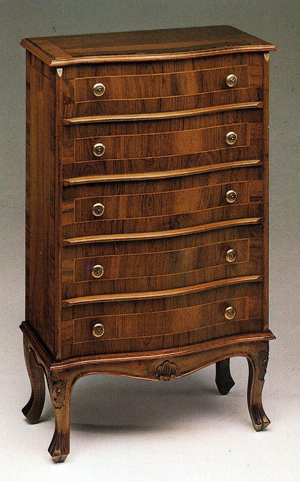 Moderne Kommode in Braun - 5 Schubladen Schlafzimmer Schrank vielseitig