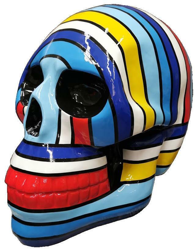 Design Figur Figuren Dekoration Schädel Garten Skulptur Skulpture Totenkopf Neu