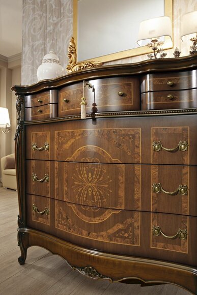 Holz Schlafzimmer Möbel Braun Kommode mit Schubladen Wohnzimmer Einrichtung Neu