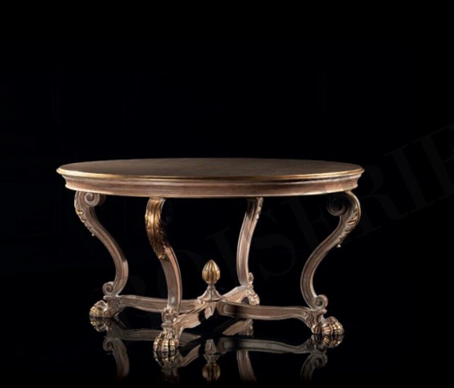Esstisch Runder Wohnzimmer Tische Holz Royal Barock Italienische Möbel Barock