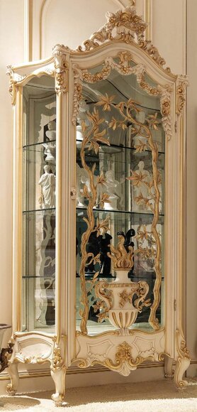 Möbel Massive Holz Vitrinen Anrichte Glas Schrank Echtholz Vitrine Wohnzimmer