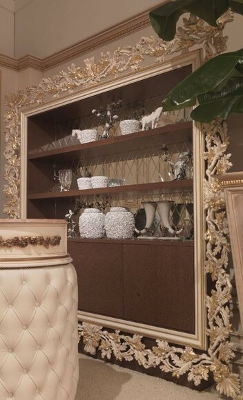 Vitrine Schrank Regal Wohnzimmer Bücherregal Büroschrank Holz Schränke Italien