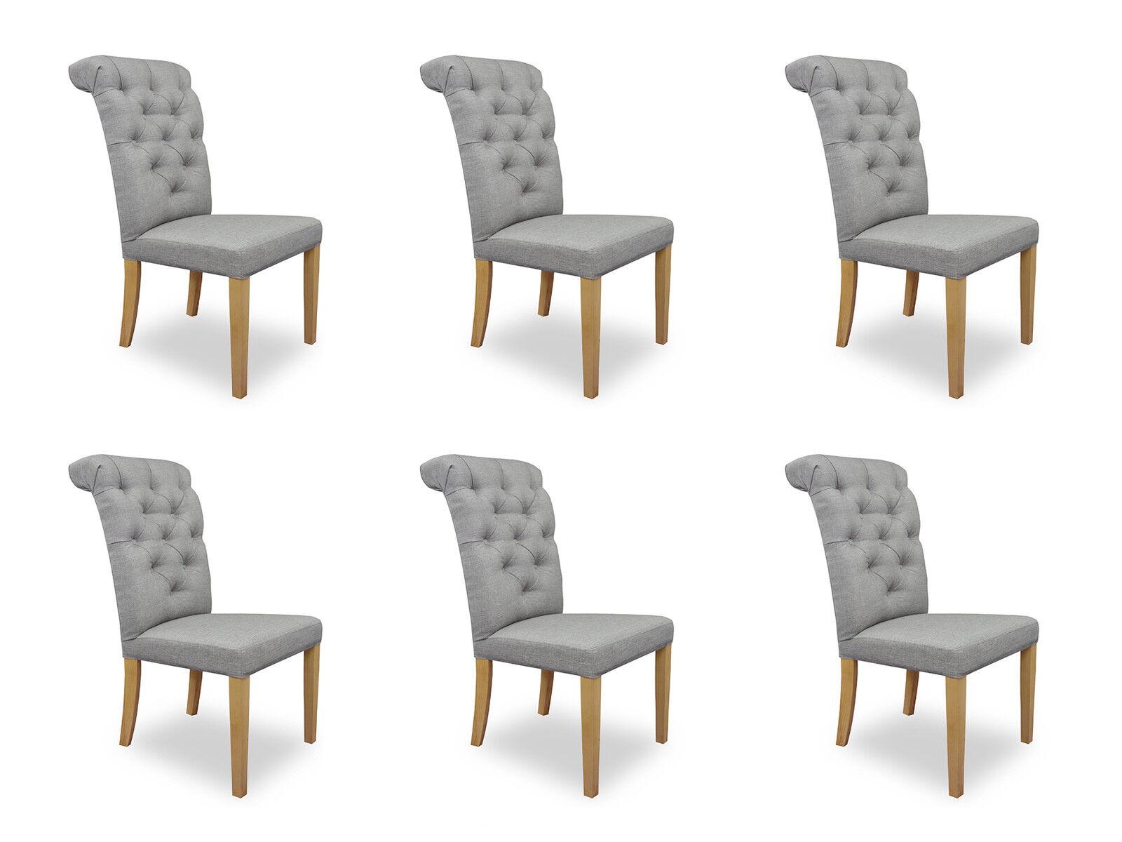 6x Stühle Stuhl Polster Design Lounge Sitz Lehn Garnitur Sessel Chesterfield Neu