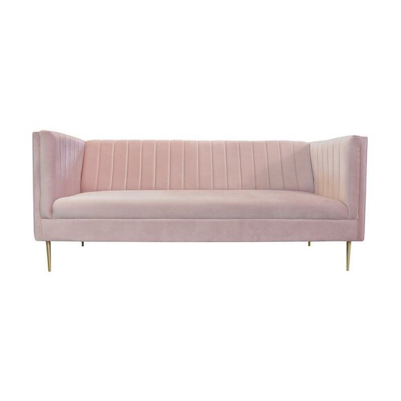 3 Sitzer 180cm Luxus Bank Sofa Couch Rosa Wohnzimmer Kanzlei Möbel Textil Sofas