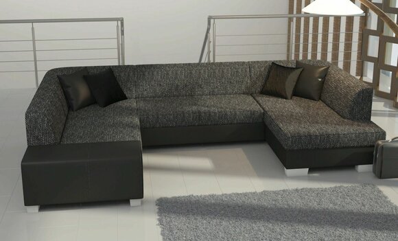 Wohnlandschaft Big XXL Polster Schlafsofa Sitz Eck Garnitur Bettfunktion Sofa