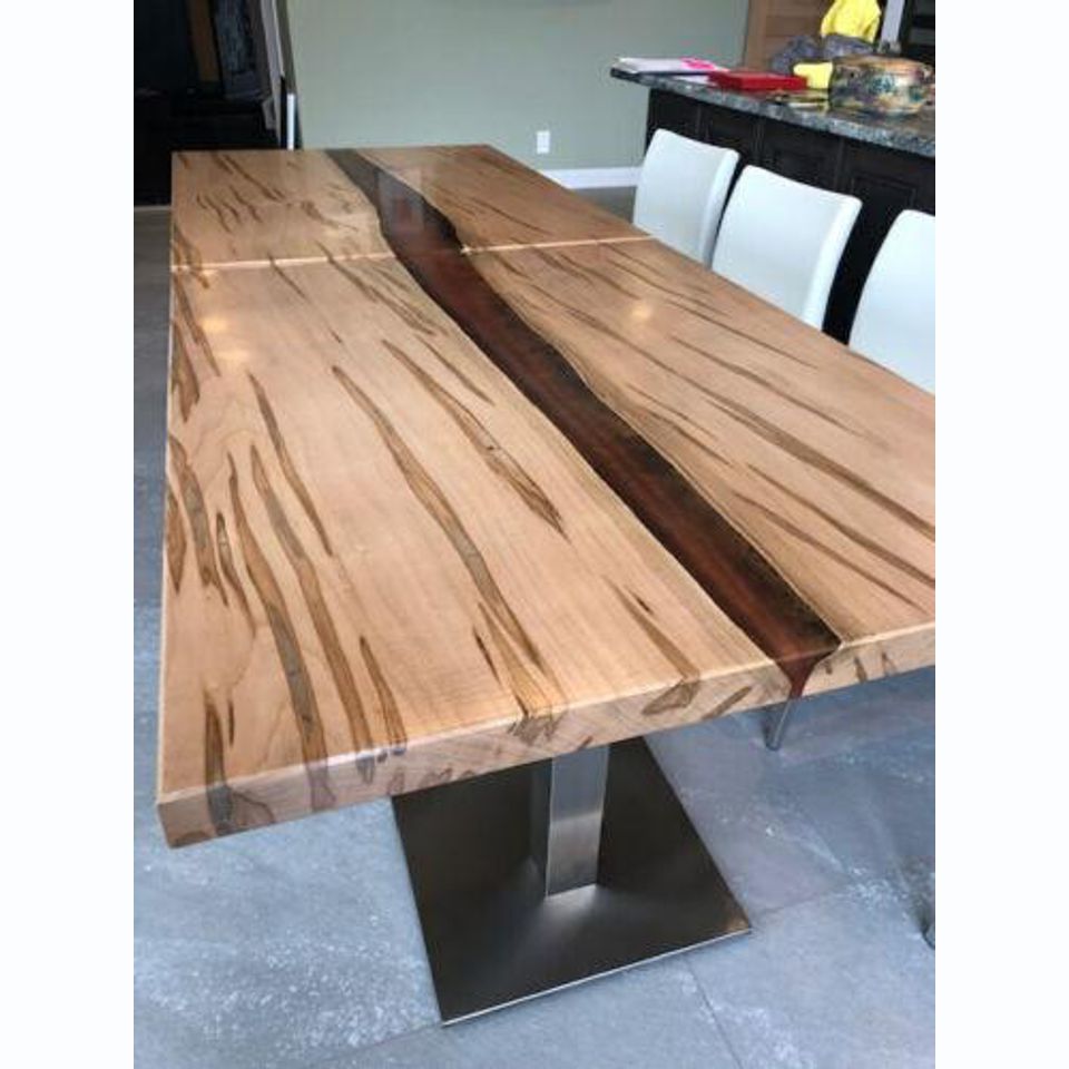 tisch epoxid harz esstisch echtes holz massive möbel wasserfall epoxy konferenz