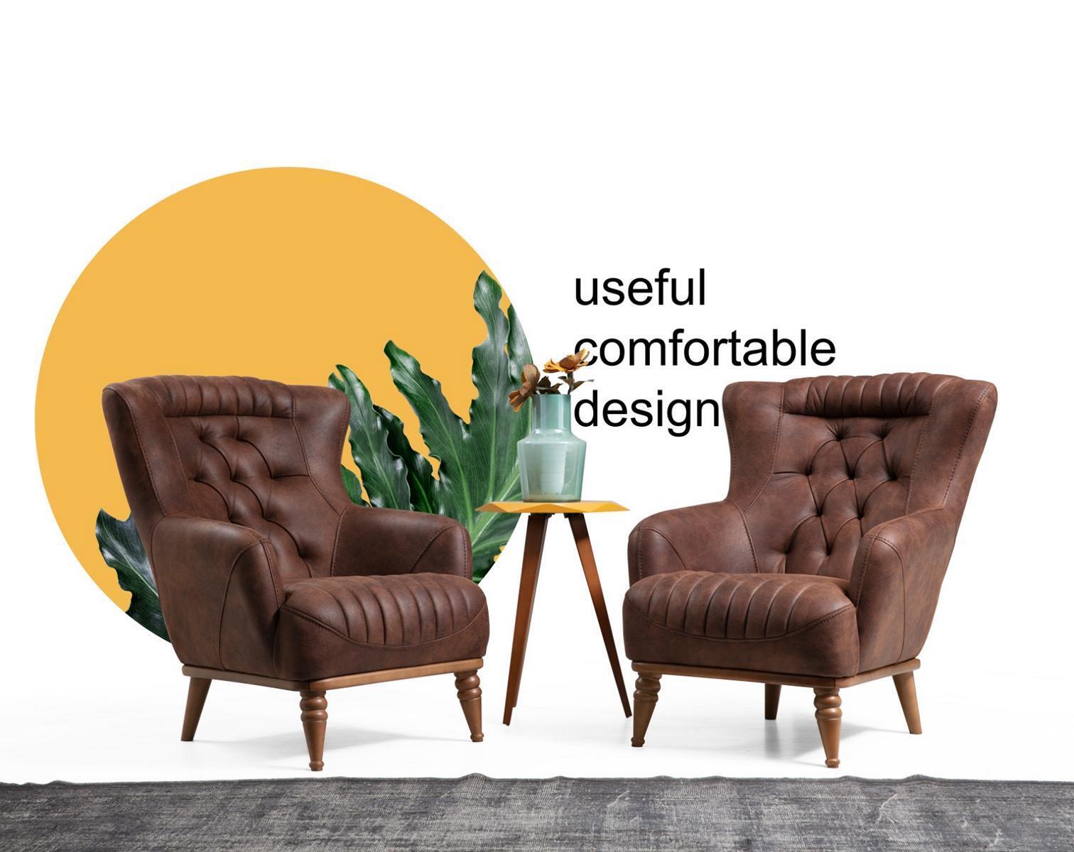 Luxus Möbel Design Sessel Modern Design Sessel Braun Wohnzimmer