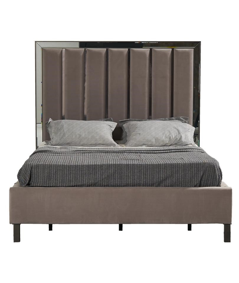 Betten Design Bett Polster Schlafzimmer Hotel Design Doppelbett Metall Taupe Neu