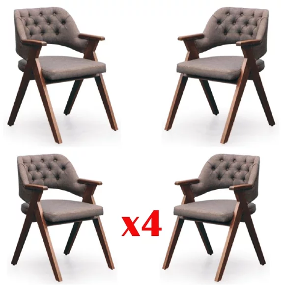 Garnitur 4x Stuhl Set Chesterfield Lehnstuhl Esszimmer Stühle Garnitur