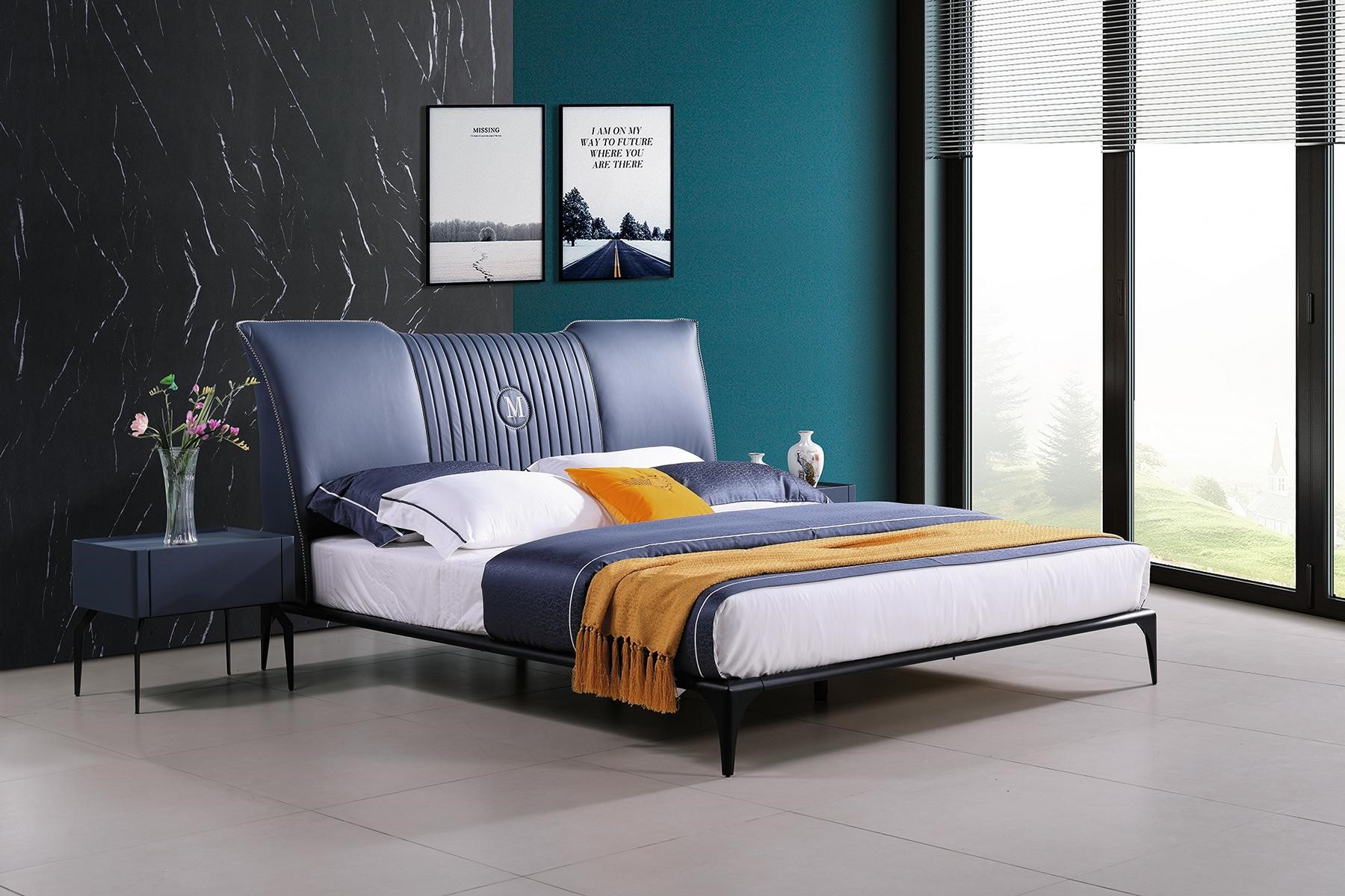 Schlafzimmer Möbel 3tlg. Set Hotel Bett + 2 Nachttische Hochglanz Betten Italien