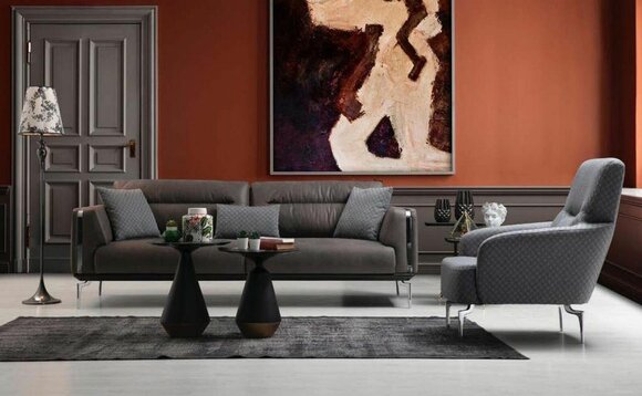 Luxus Sofagarnitur Sofa Garnitur Sofas 3+1 Sitzer Sessel Modern Polyester Neu