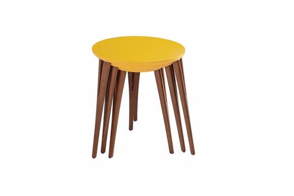 Holztische Beistelltische Blumenständer Set Beistelltisch Tisch Couchtisch 3tlg.