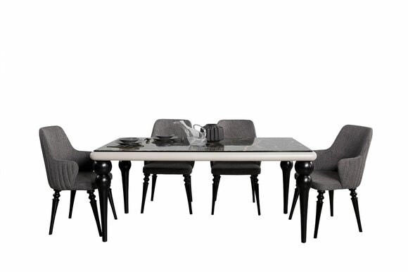 Tische Komplett Set Esstisch 4x Stühle Esszimmer Set Ess Gruppe Holz Tisch 5tlg