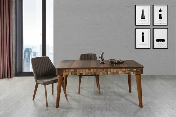 Italienisches Esszimmer Essgarnitur Tisch 2x Stühle Gruppe 3tlg. Essgruppe Set