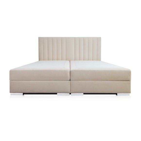 Bett Weiss Polster Stoff Design Luxus Holz Doppel Betten Schlafzimmer Modern Neu
