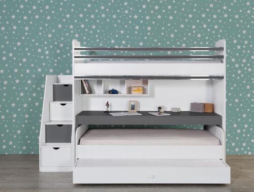 Etagenbett Kinderbett Jugendzimmer Holz Kinder Zimmer Weiß Bett Neu
