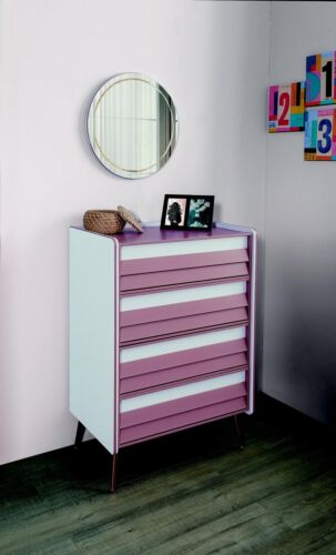 Kommode mit Spiegel Holz Kommoden Möbel Schrank Kinderzimmer Rosa Neu