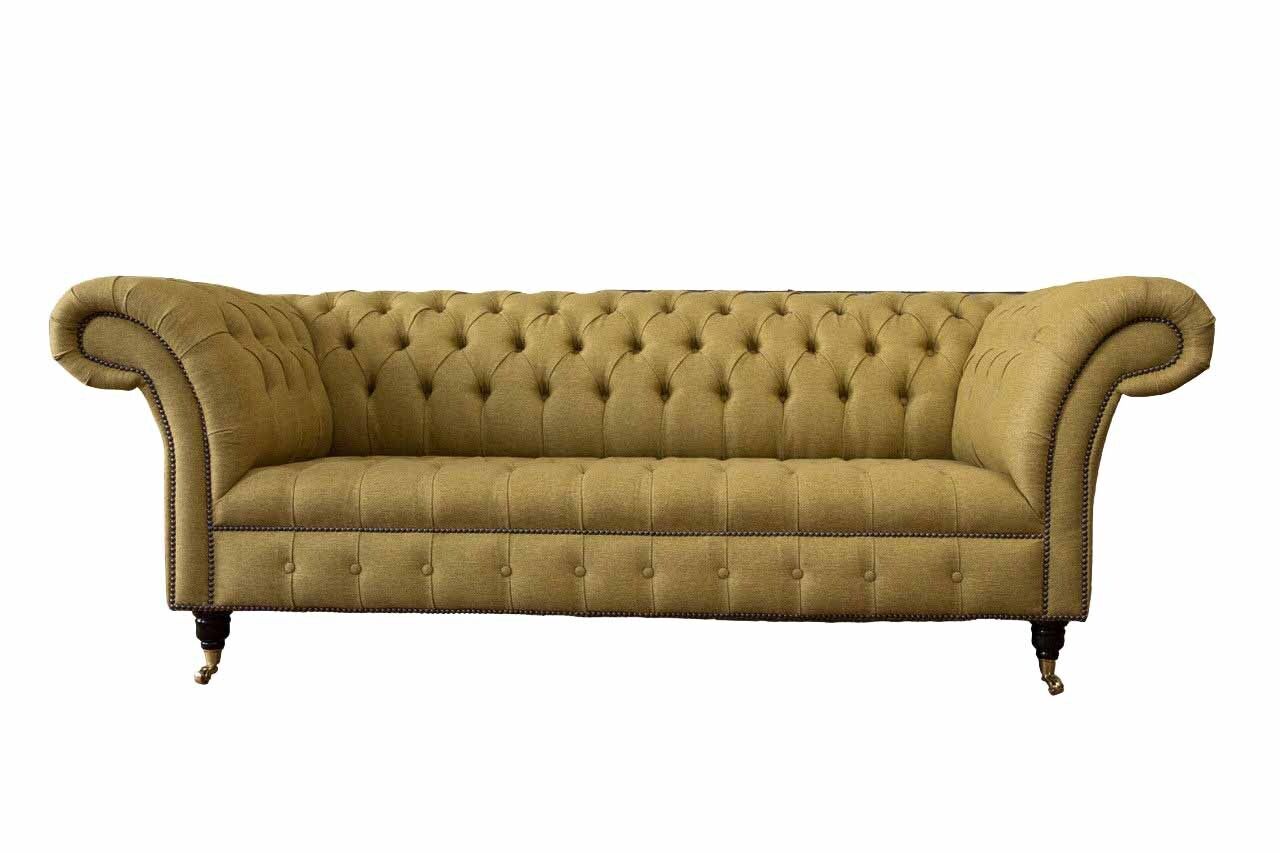 Chesterfield Dreisitzer Luxus Sofa 3 Sitz Sofas Sitz Design Couch Möbel Beige