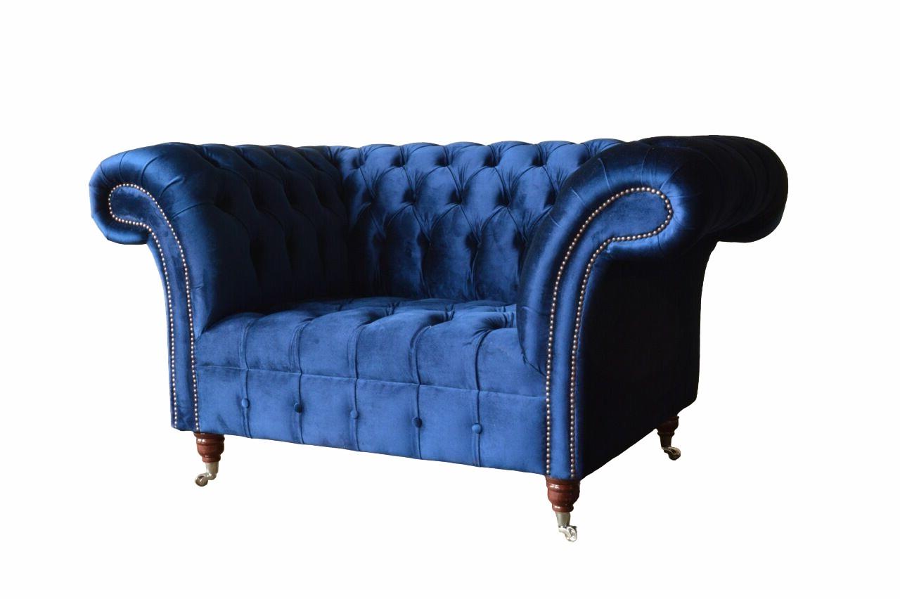 Design Sessel Textil Luxus Couch 1,5 Sitzer Sofa Relax Lounge Club Neu