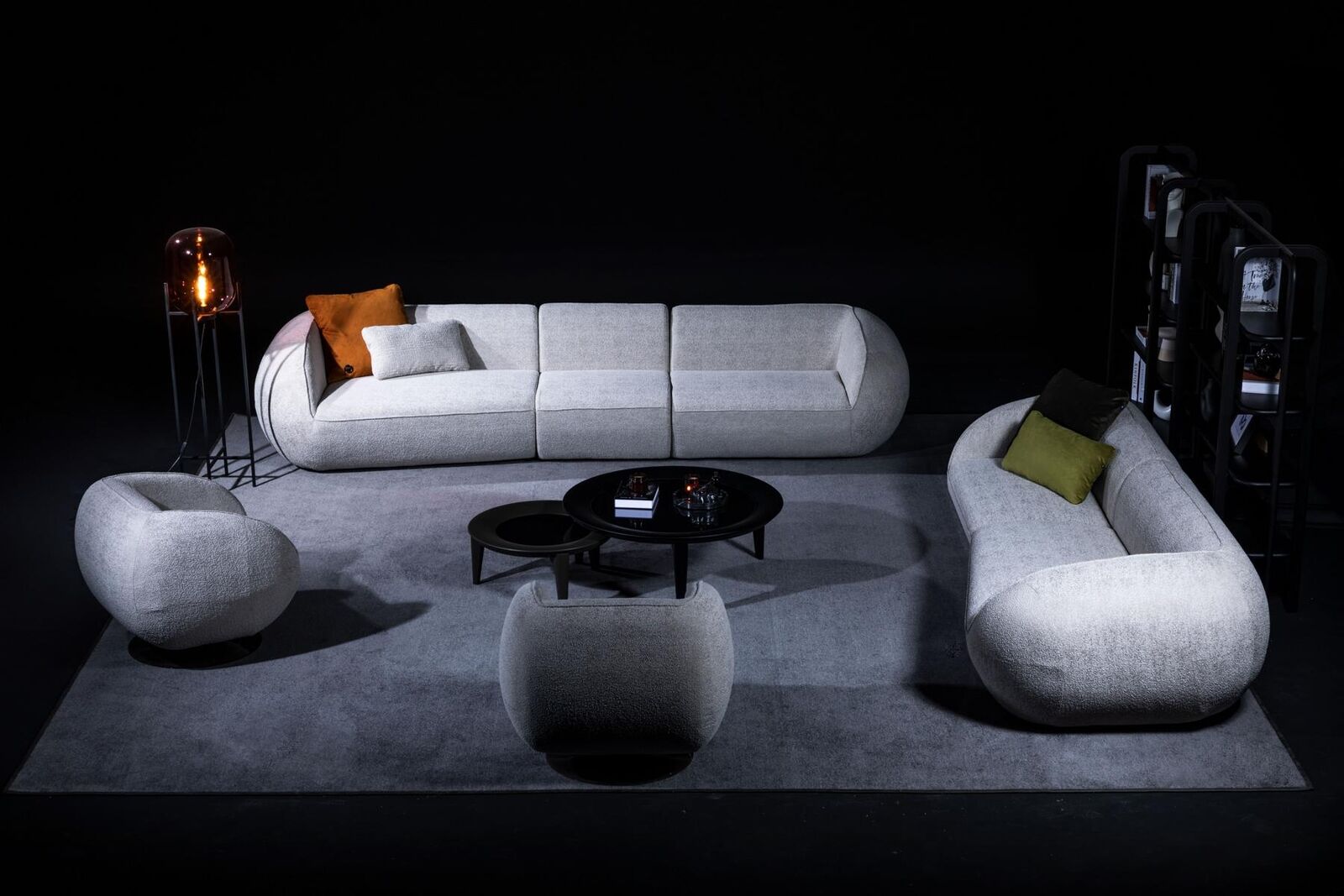Sofa-Set Wohnzimmermöbel Fünfsitzer Viersitzer Sessel Set Designer Möbel
