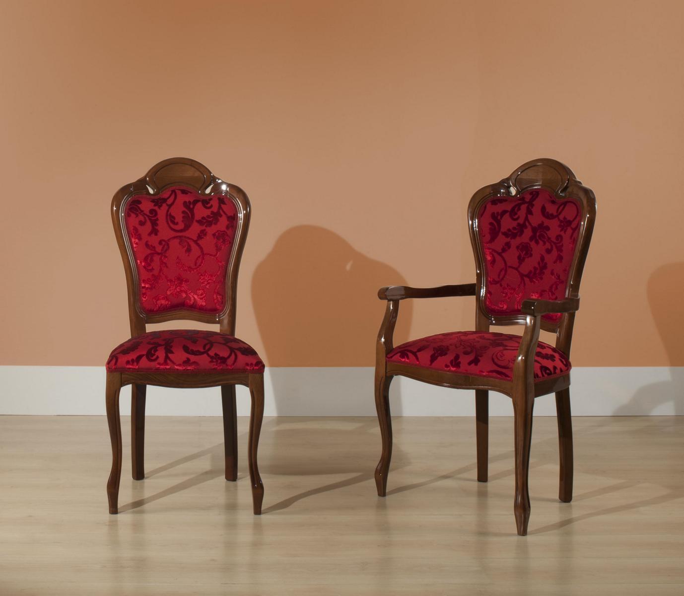Esszimmerstuhl Stuhl Ohne Armlehne Esszimmer Stühle Design Textil Luxus Rot Neu