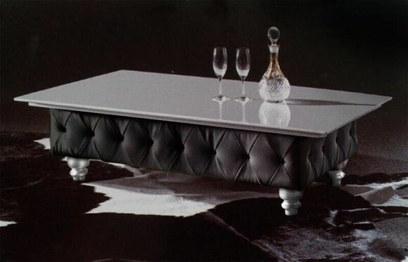 Wohnzimmer Eleganter Designer Couchtisch Chesterfield Tisch Glastisch Sofort