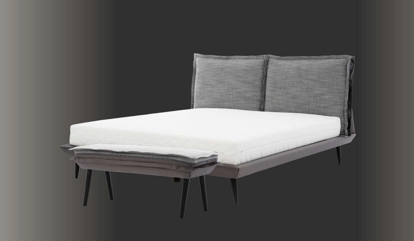Hocker Grau Elegantes Schlafzimmer Hocker Polster Modern Design Luxus Neu