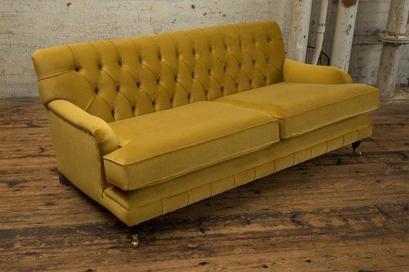 Gelbe Designer Sofa Couch Polster XXL 3 Sitzer Big Sofas Dekor Couchen