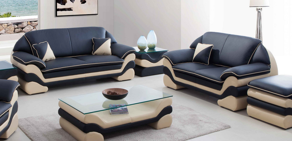 Ledersofa Couch Wohnlandschaft 3+2 Sitzer Design Sofa Klassische Garnitur