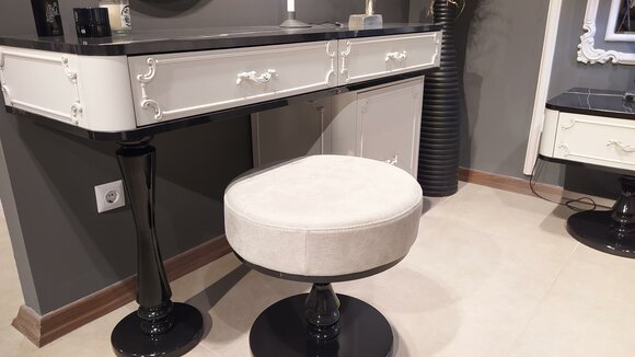 Wohnzimmer Hocker Luxus Stil Modernes Design Möbel Fußhocker weiß Stoff