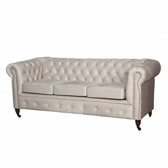 Chesterfield Sofagarnitur Sofa 3+1 Couch Polster Stoff Set Sofas neu