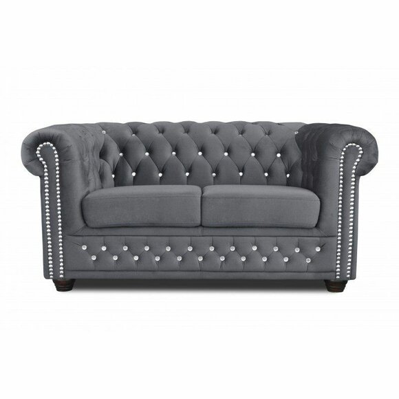 Chesterfield York Blink mit Bettfunktion Textil Couch Polster Sofas Couchen Neu