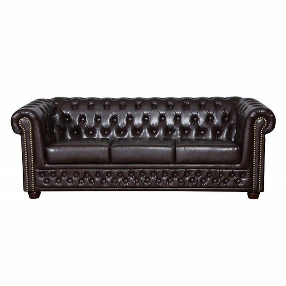 Chesterfield 3 Sitzer Ledersofa Sofa Couch Polster Textil Sofas Couchen 3er Neu