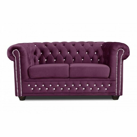 Chesterfield York Blink Couch Polster Sofas Couchen Kristallen Neu Sofa Stoff