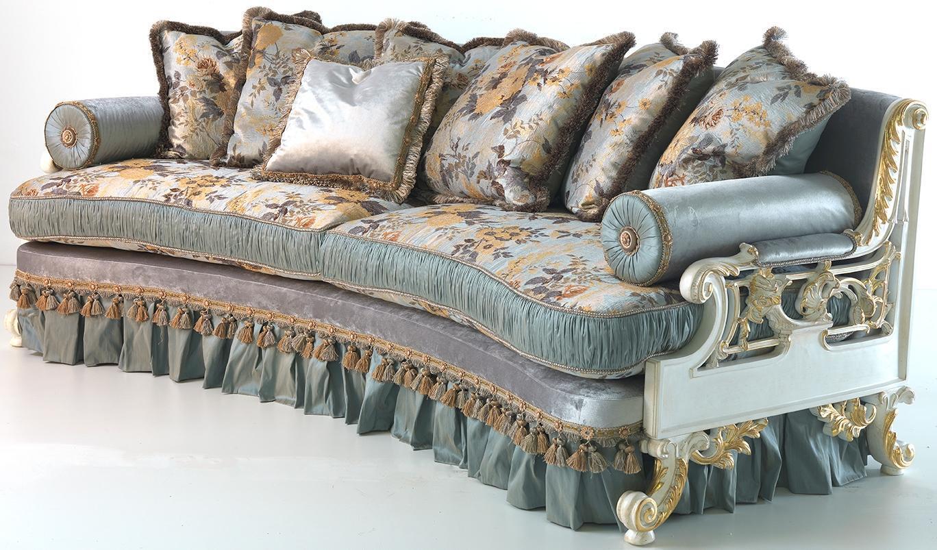 Designer Sofa Möbel 4-Sitzer Couch Polster Sofas Italienische Einrichtung Blau