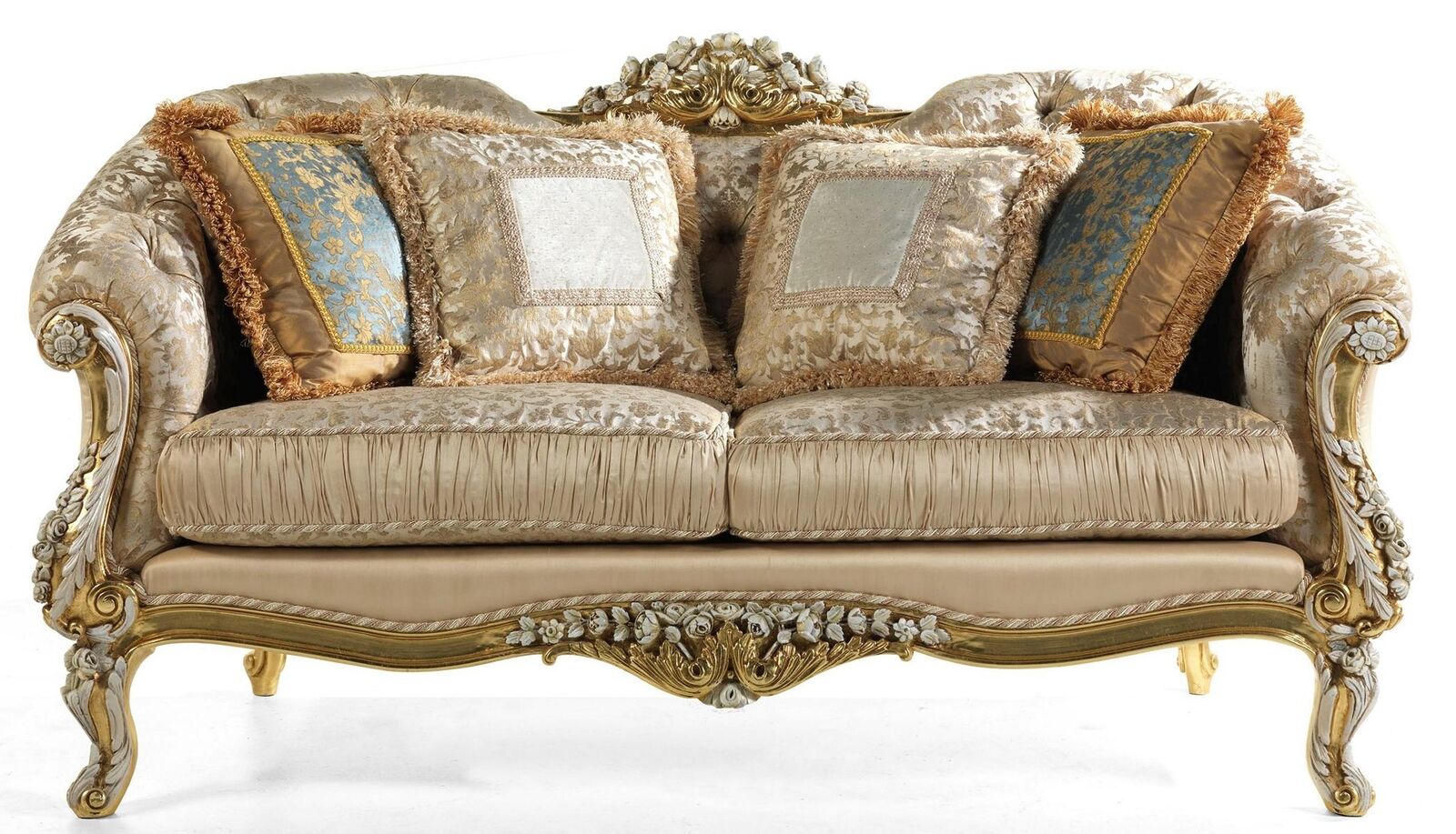 Chesterfield 2 Sitzer Polster Sofas Design Luxus Sofa Textil Couchen Möbel Neu
