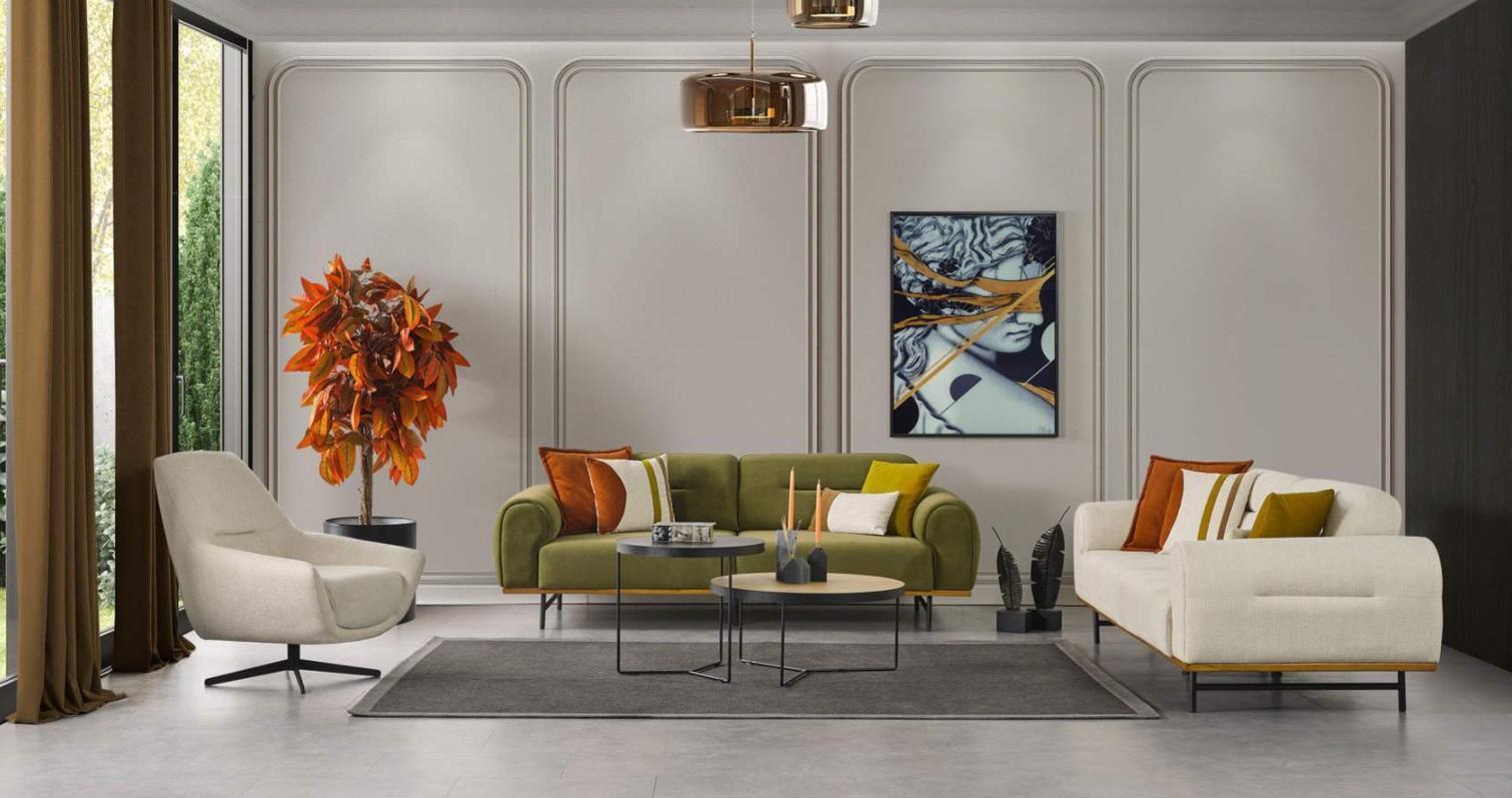 Wohnzimmer set von 20tlg. Luxus Möbel Beige Farbe   jvmoebel.de