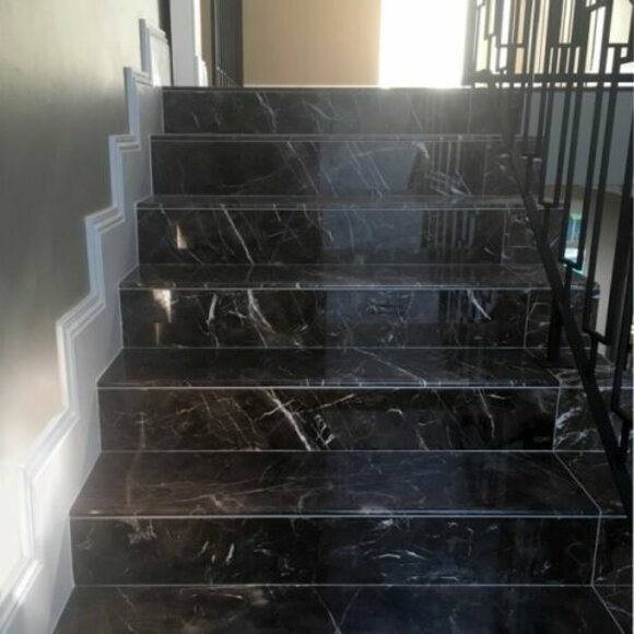 Marmorboden 35m² Set Boden Naturstein Luxus Fliesen Stein Marmor Dark Emperador